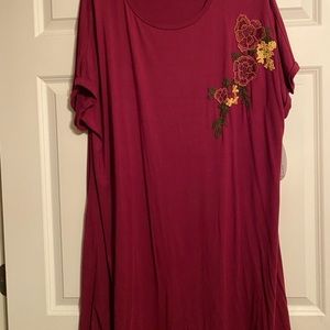 Burgundy tshirt dress